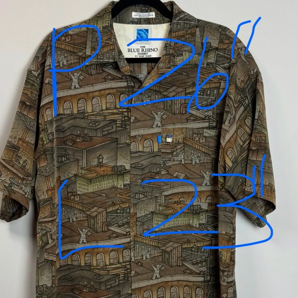 Vintage Marc Ecko Unltd. Rooftops Blue Rhino Exhibit Shirt sz XL - Picture 8 of 10